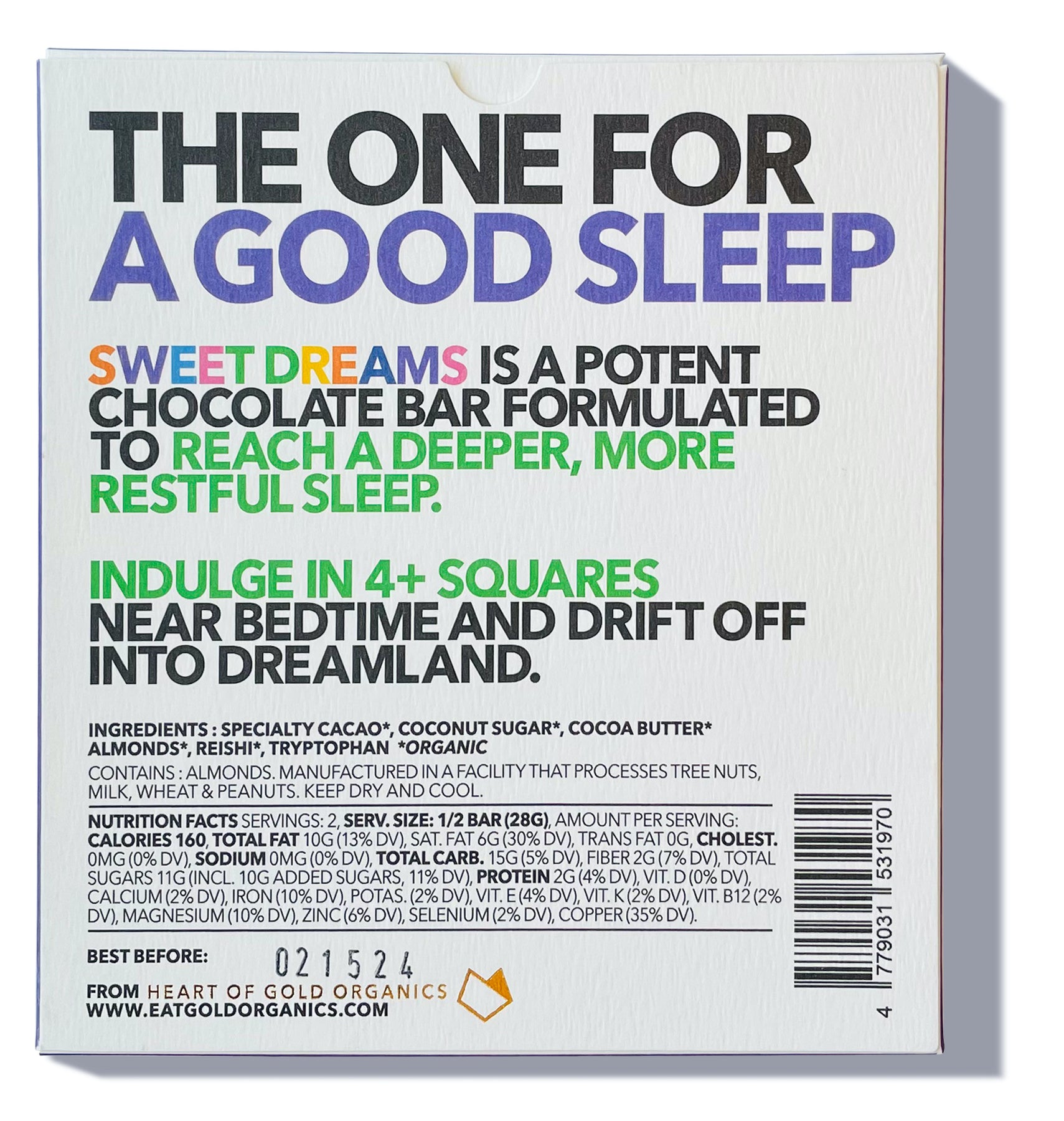 Ingredient list for SWEET DREAMS